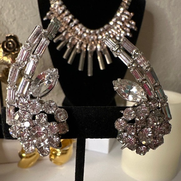Vintage Rhinestone Ear Climber Earrings - Picture 1 of 3